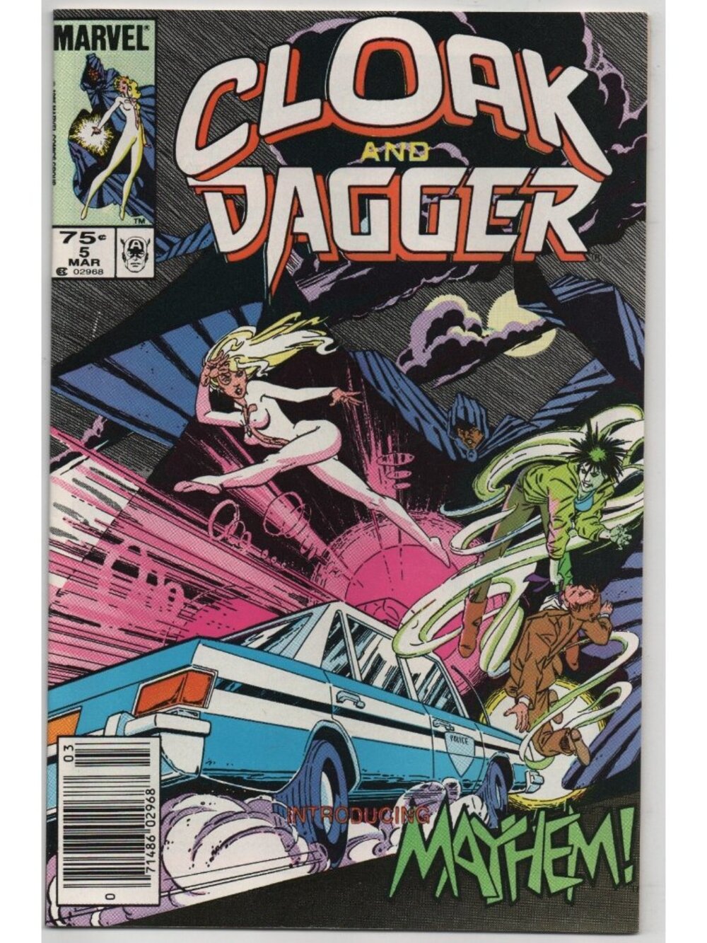 Cloak and Dagger 5 Marvel Comics 1986 VF+ 8.5 1st Mayhem Newsstand